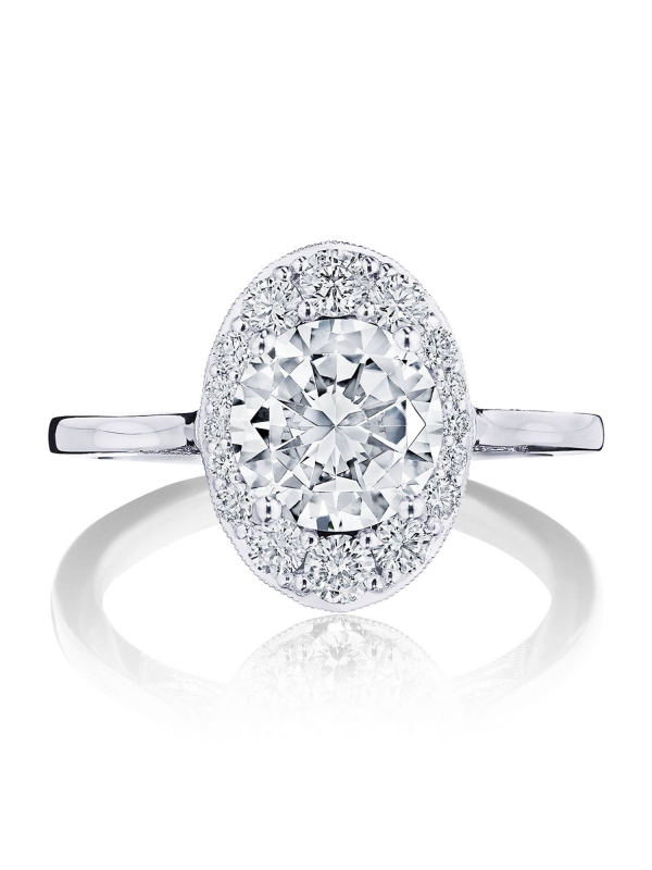 Round, Oval Bloom Engagement Ring